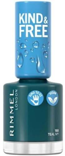 RIMMEL Kind & Free Nail Polish, 168 Teal Ivy, 8ml