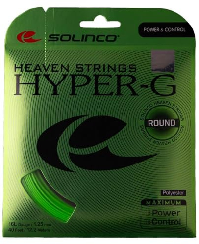 Solinco Hyper-G Round Tennis String, 16L, Green