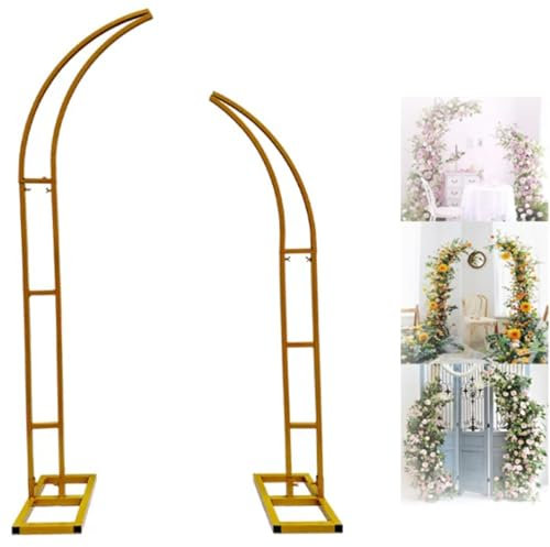 NILZA Curva Arco Nuziale Arco Palloncini Struttura Arco Di Nozze A Mezza Luna Arco Per Matrimonio, Kit Arco Palloncino Per Cerimonie Di Nozze, Cabina Fotografica (Color : Gold, Size : 210cm+240cm)