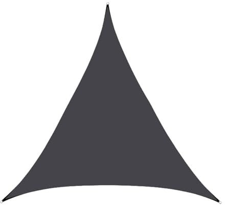 Wttfc Nero,6x6x6m,Tenda a Vela Triangolare Impermeabile, Vela Ombreggiante PES 95% Protezione UV, Tenda a Vela Parasole Traspirante Antistrappo per Esterno, Piscina, Giardino, Terrazza