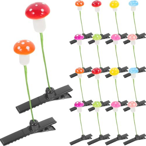 Homoyoyo 30pièces Épingles à Cheveux Champignon Kawaii Accessoires Amusants Pour Fête Clips Mignons Pour Filles Et Femmes Design Lifelike Et Léger