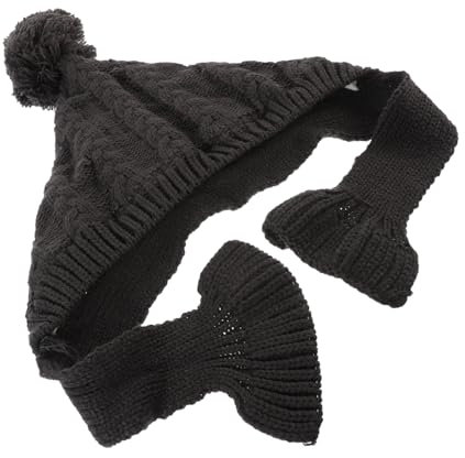BESPORTBLE Warme Gestrickte Hundemütze Mit Integriertem Schal Weiches Wool-Futter Leichte Winter-Kappe Für Kleine Hunde Welpen Modisches Haustier-Accessoire in Elegantem