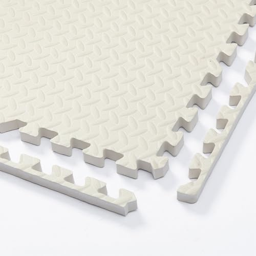 30x30cm Foam Puzzle Play Mat,10 Pack Interlocking Floor Tiles for Home Gym,Bedroom Crawling Mats Non-slip Interlocking Carpet Soft Area Rug (White,2.5cm Thick)