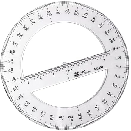 Goniometro circolare da 25 cm, goniometro a 360 gradi, righello, matematica, geometria, strumento di misurazione per scuola, aula e l'ufficio, disegno