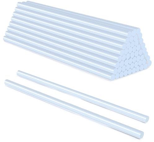 Tatxmalv Lot de 55 bâtons de colle à chaud, bâtons de colle 7 x 200 mm, bâton à chaud transparent pour pistolet, pour collage de céramique, bricolage artisanat