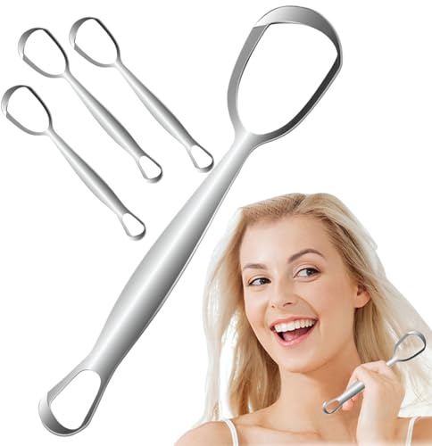 3PCS Tongue Scraper, Metal Pulisci Lingua, Raschietto Lingua, Acciaio Inox Nettalingua, Per Pulizia Della Bocca, Ridurre Il Cattivo Respiro, Facile Da Usare E Lavare, 3 Colori, 15.5 × 3.8 Cm