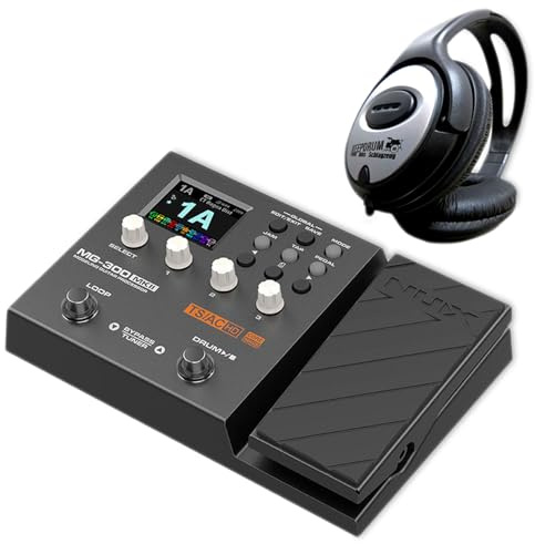 NUX MG-300 MKII Multi-Effektgerät Amp-Modeler Effektpedal für E-Gitarre + keepdrum Kopfhörer