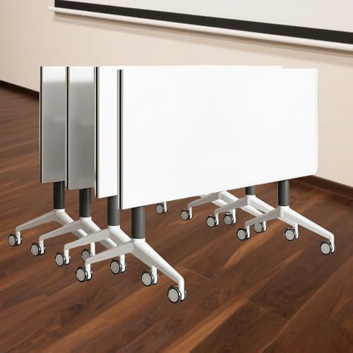Mobiler, faltbarer Konferenztisch mit Rollen, modern, 119,4 x 50,8 cm, Meeting- und Trainingstische für Büros, Klassenzimmer, Seminare, modulares Design, 4 Stück