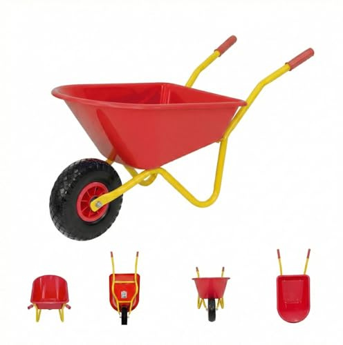 Kinderschubkarre Uni 40 kg Traglast 3,6 kg Stahl Kunststoff rot Vollgummirad Schiebkarre Garten