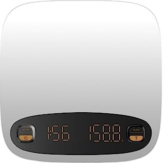 Bilancia Da Caffè Digitale Elettronica Touch Screen Con Timer Ricarica USB Bilance Da Cucina Display LCD Strumenti Di Misura 2 Kg / 0,1 G Facili Da Usare(White)
