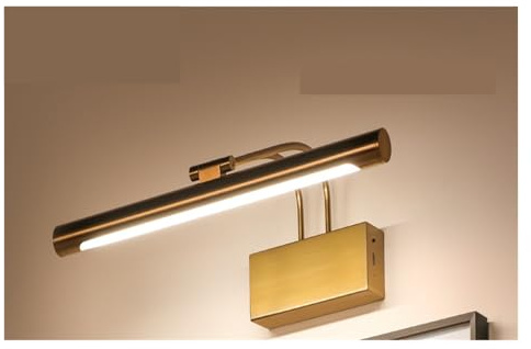 OUHFCASN Lampe Murale sans Fil à Piles, 5 W, 16 Pouces, en métal, Laiton, avec télécommande, intensité Variable