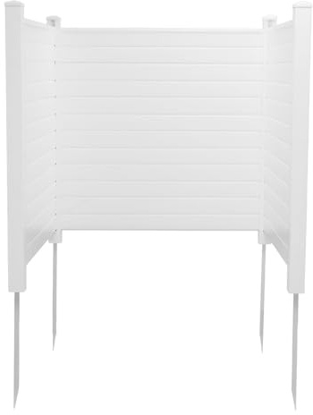 Air Conditioner Fence, Wood Composter Bin 3 Panels 50x 50x 51.2 Privacy Screens Fence Panels for Outside，Outdoor Trash Can Pool Equipment Enclosure Panels, White