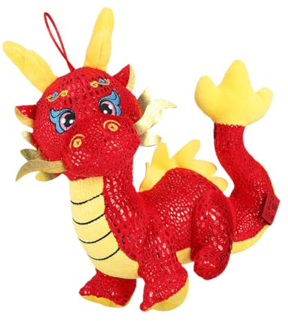 SOPOTUTU Peluche Dragon du Nouvel an Chinois 16 Cm Dragon Zodiac en Peluche pour Garçon et Filles Décoration Portable et Présent Nouvel an Poupée Amusante et Compacte