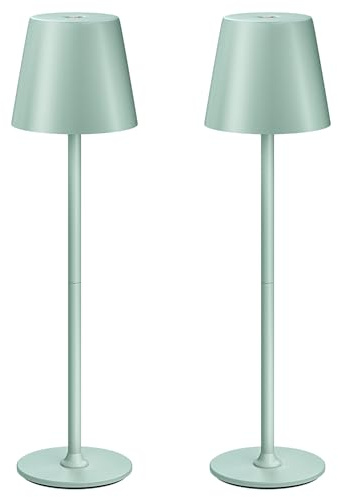 UPXNBOR LED Tischlampe Kabellos 2er Set, Metall Tischlampe Outdoor & Indoor