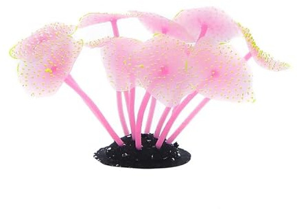 Generisch Künstliche Silikon-Korallen-Dekoration mit Saugnapf-Basis for Aquarium, Wasserlandschaft, Aquarium, Unterwasser-Ornament-Zubehör(Pink)