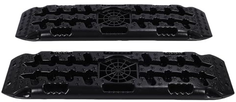 Generic Offroad-Traktionsbretter, Langlebige Reifen-Griffhilfe für Schlamm, Schnee und Sand, Autoreifen-Traktionsmatte für Notfälle bei Jedem Wetter, 2er-Pack für Outdoor-Enthusiasten (BLACK)