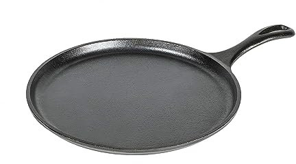 Lodge | Grande crêpière en fonte naturelle 26cm | Sain et sans PFAS | Tous feux dont induction | Made in USA