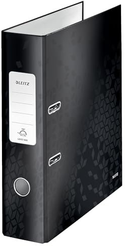 Leitz A4 Lever Arch File, Black, , 80 mm spine width, WOW Range, 10050095, Design may vary