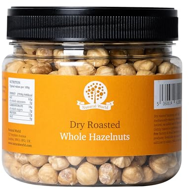 Nutural World - Avellanas Enteras Tostadas Secas - Sin Sal (500g) - Ganador del premio Great Taste