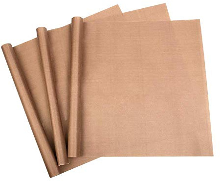 MR.R Hochfeste Antihaft-PTFE Teflonblatt für Wärmepresse Übertragung wiederverwendbare Bastelmatte zum Backen, Kochen, Bügeln, Drucken, Dicke 0,11mm (16x24-3 Stück)