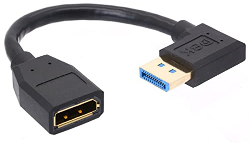 8K 90 Grad Winkel Displayport 1.4 Verlängerungskabel, Displayport Stecker auf Buchse, Displayport Kabel Kabel Kabel für HP Dell Asus 8K @ 60Hz 4K @ 144Hz 1080p @ 240HZ 15cm (unten) (Right)
