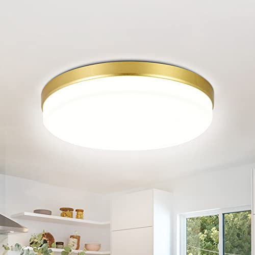 ASHUAQI Gold LED Ceiling Light, 36W 4000K Natural White Bathroom Lights, 3240LM Round Bright Ceiling Lights for Kitchen, Bedroom, Hallway, Utility Room, Laundry, Toilet, Porch, Ø23 CM