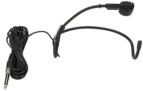 Lazmin112 Micrófono de Gancho para la Oreja, Micrófono de Auriculares con Cable de 16.4 Pies Micrófono de Diadema Dinámico Ergonómico Ajustable para Altavoces de Karaoke Amplificadores Enseñanza