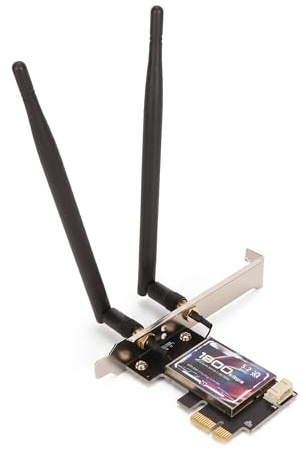 WiFi6 AX1800 PCIe-WLAN-Karte, Dualband-PCI-E-Wireless-Adapter mit Bluetooth 5.2, WPA3, 802.11AX PCIe-Netzwerkkarte, Dual-6-dBi-Antenne, Low-Profile-Halterung