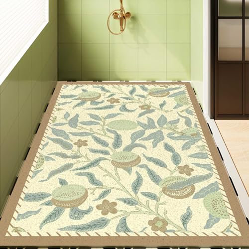 FCS Bathroom Luffa-Duschmatte für Innendusche, rutschfeste Badematte für das Innenbadewanne, weiche Luffa-Duschmatte mit ausgezeichneter Wasserdurchlässigkeit(Size:100CMx120CM,Color:C)