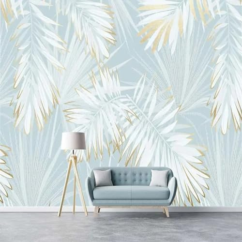 KoKoty Papier peint soie 3d plante tropicale de feuille de bananier nordique-200 x 100 cm-XXL illusion d'optique Papier peint Déco Mural Tableaux Muraux Photo