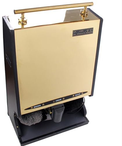 ARYESOR Macchina Automatica per Lustrascarpe per Uso Domestico/Pubblico Macchina A Induzione Completamente Automatica Macchina Lustrascarpe per Hall Dell'hotel,d'oro