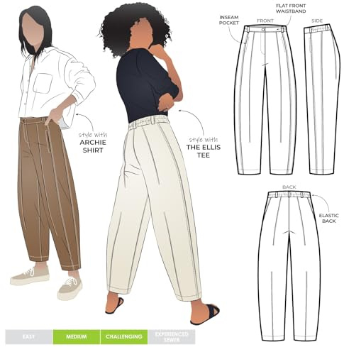 Style Arc Paper Sewing Pattern Twig Pants Dresses Sizes 4-16