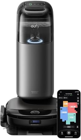 eufy Robot Aspirador Omni S1 Pro con Always Clean Mop, succión 8.000 Pa, Evita obstáculos, mapeo multinivel, Limpieza de Bordes, Control táctil LCD