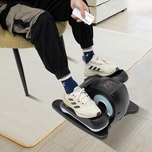 Ellipsentrainer für Büro, Ellipsentrainer, elektrischer Ellipsentrainer, mit einstellbarer Geschwindigkeit für ältere Menschen und Erwachsene, Blau