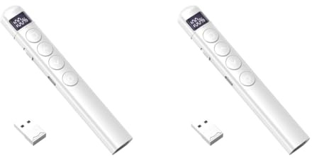HTU Wireless Presenter Remote Rechagable PowerPoint Presentation Clicker(White)