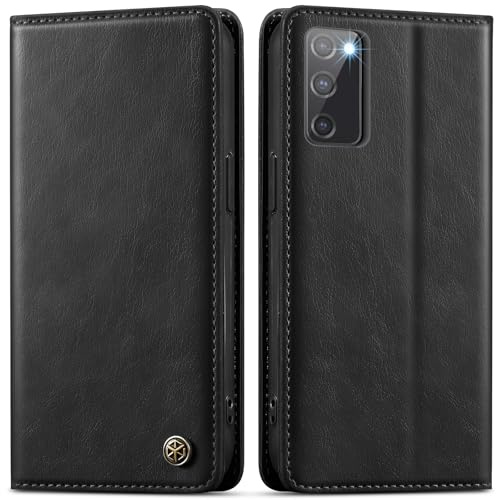 GUCASBE Handyhülle für Samsung Galaxy S20 FE Klapphülle Hülle Leder | Premium PU Leder, 3 Kartenfächer + Geldscheinfach, Ständer, Brieftasche Flip Case, RFID Blockierung, Stoßfest, Schwarz