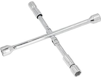 4 Wege Kreuzschlüssel, 17mm, 19mm, 21mm, 23mm, faltbarer Lug-Sockelschlüssel,Radkreuz Radschlüssel für Autoreparatur, Motorradreparatur