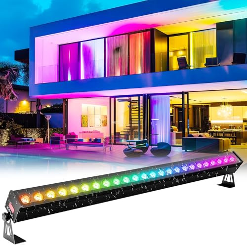 24 LED Bar Wallwasher Wasserdichter, 120W Discolicht Partylicht Bühnenlicht, RGBW Lichteffekte Strahler Strobe Beleuchtung für DJ Party Outdoor