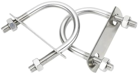 Lot de 10 boulons en U M6 x 25 mm en acier inoxydable - Vis à étrier en forme de U - Avec écrou et plaque en U - Colliers de serrage pour tuyau de voiture - Fixation de tuyau de remorquage