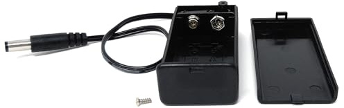 Enclosed 9V Battery Holder with Lead and DC Jack Plug – 5.5mm x 2.1mm, Sliding On/Off Switch