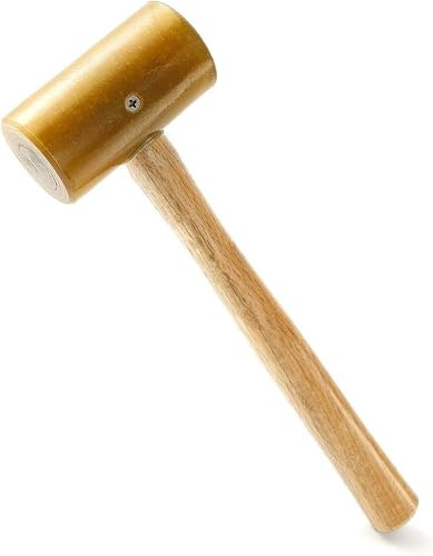 WUTA Mazo de cuero crudo, martillo de cuero, herramientas de cuero punzonado, buena capacidad de amortiguación (42 mm)