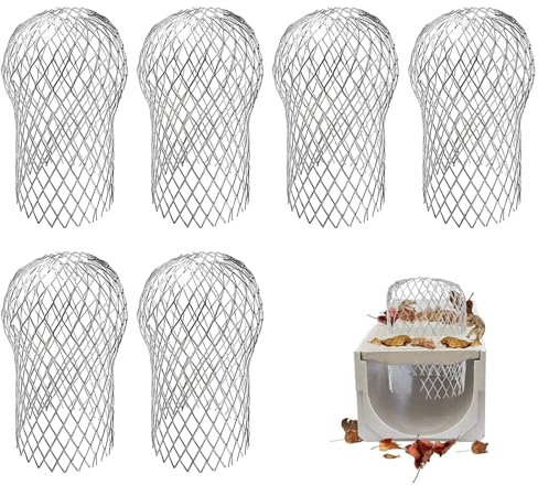 Filtro per Grondaie in Alluminio,Parafoglie per Grondaie,Protezione per Grondaia,Filtro Protezione per Tubi di Scolo per Foglie,Rami,Muschio,15×9CM,6 Pezzi