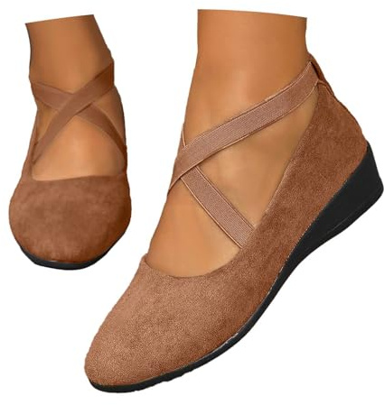 Ballerine Femme Confortable Pied Large Ballet Petit Talon Chaussures Ballerines Loafers Élégante À Enfiler En Maille Avec Semelle Souple À Bout Respirantes Sport Loafers Pour Les Mariages Et Les Fêtes