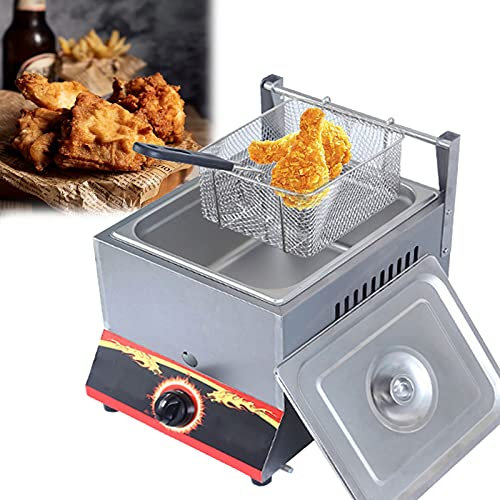 Friteuse à gaz commerciale Friteuse à frites Friteuse GPL 22 L avec 2 paniers etse à frites Friteuse GPL 22 L avec 2 paniers et couvercles Puissance de feu réglable Friteuse commerciale avec