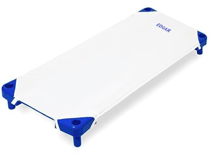 PRONENS Sábana Bajera Ajustable para Hamaca de Guardería 130x60 cm Blanca | Algodón Premium, Compatible con Camas Apilables, Personalizable nombre bordado