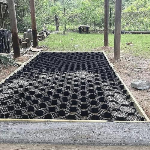 Durchlässiges Kies, Bodengitter, Geo-Gitter, 5,1 cm Tiefe, Auffahrt, Stabilisierungssystem für Heimwerker, Terrassen, Gehwege, Schuppen, leichte Fahrzeuge, Parkplätze, Gras- und Kiesbereiche
