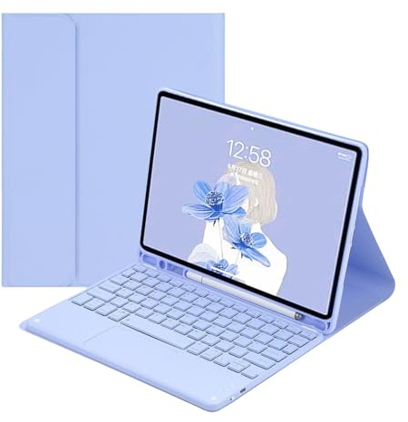 Custodia con tastiera per Samsung Galaxy Tab A8 10,5 pollici 2022, tastiera Bluetooth wireless magnetica rimovibile, custodia sottile con porta penna