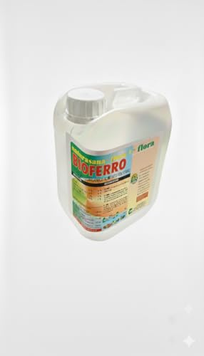 Bioferro Soil FL Concime Organico Azotato con Ferro Amminochelato - Soluzione Contro la Clorosi Ferrica e Ingiallimento Fogliare 5L