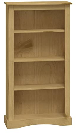 vidaXL 4-Tier Bookcase Mexican Pine Corona Range Shelf Display Storage Book CD
