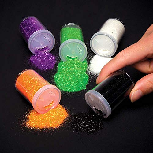 Baker Ross AR710 Glitzerstreuer 5 Stück für Kinder Halloween Kunst, Basteln und sortiert, Mittel